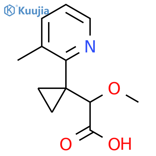 2-methoxy-2-1-(3-methylpyridin-2-yl)cyclopropylacetic acid structure