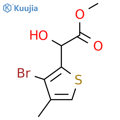 methyl 2-(3-bromo-4-methylthiophen-2-yl)-2-hydroxyacetate structure
