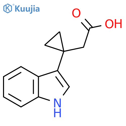 2-1-(1H-indol-3-yl)cyclopropylacetic acid structure