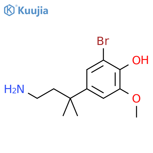 4-(4-amino-2-methylbutan-2-yl)-2-bromo-6-methoxyphenol structure
