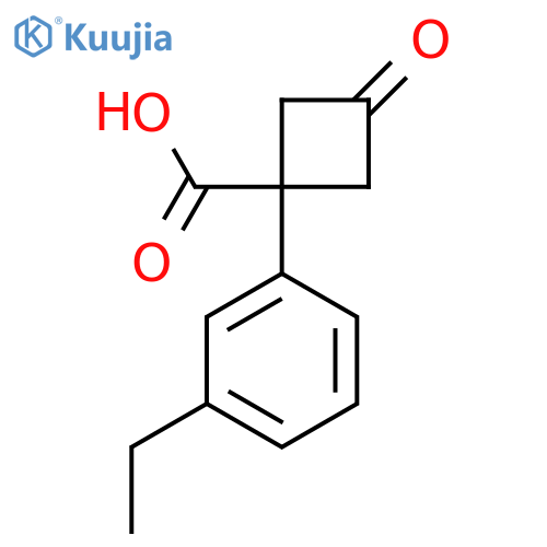 1-(3-ethylphenyl)-3-oxocyclobutane-1-carboxylic acid structure