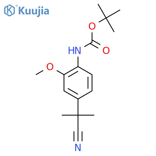 tert-butyl N-4-(1-cyano-1-methylethyl)-2-methoxyphenylcarbamate structure