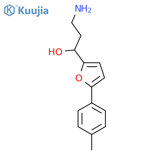 3-amino-1-5-(4-methylphenyl)furan-2-ylpropan-1-ol structure