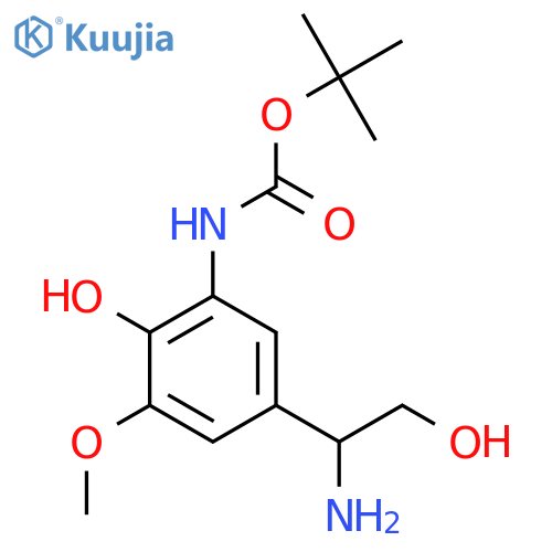 tert-butyl N-5-(1-amino-2-hydroxyethyl)-2-hydroxy-3-methoxyphenylcarbamate structure