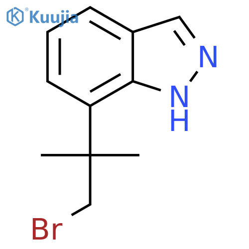 7-(1-bromo-2-methylpropan-2-yl)-1H-indazole structure