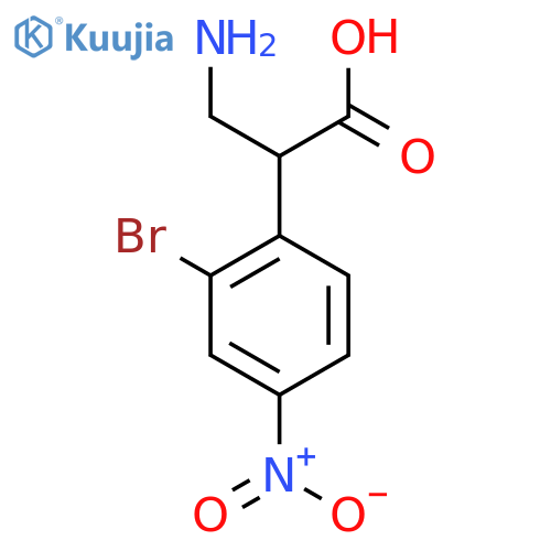 3-amino-2-(2-bromo-4-nitrophenyl)propanoic acid structure