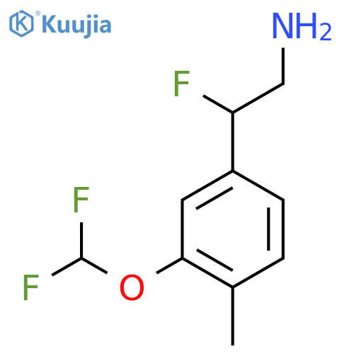 2-3-(difluoromethoxy)-4-methylphenyl-2-fluoroethan-1-amine structure