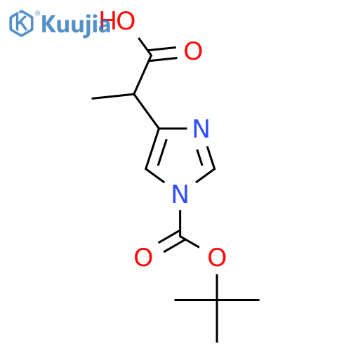 2-{1-(tert-butoxy)carbonyl-1H-imidazol-4-yl}propanoic acid structure