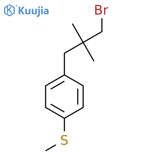 1-(3-bromo-2,2-dimethylpropyl)-4-(methylsulfanyl)benzene structure