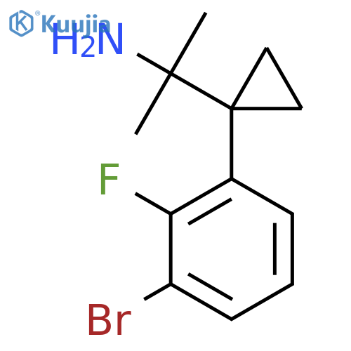 2-1-(3-bromo-2-fluorophenyl)cyclopropylpropan-2-amine structure