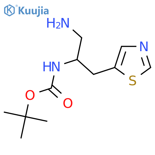 tert-butyl N-1-amino-3-(1,3-thiazol-5-yl)propan-2-ylcarbamate structure