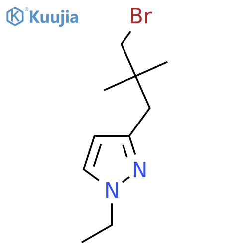 3-(3-bromo-2,2-dimethylpropyl)-1-ethyl-1H-pyrazole structure