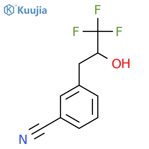 3-(3,3,3-trifluoro-2-hydroxypropyl)benzonitrile structure