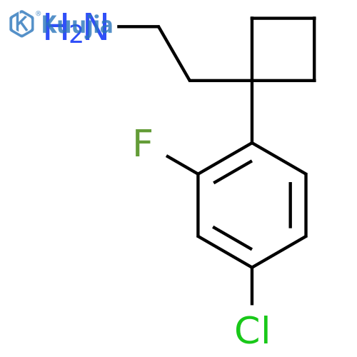 2-1-(4-chloro-2-fluorophenyl)cyclobutylethan-1-amine structure