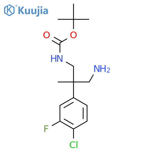 tert-butyl N-3-amino-2-(4-chloro-3-fluorophenyl)-2-methylpropylcarbamate structure