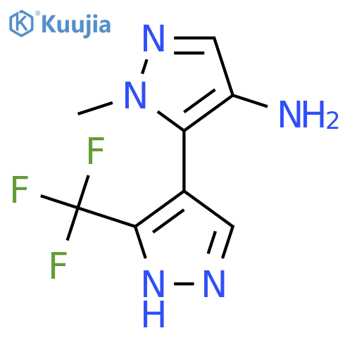 1-methyl-5-3-(trifluoromethyl)-1H-pyrazol-4-yl-1H-pyrazol-4-amine structure