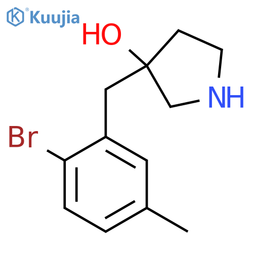 3-(2-bromo-5-methylphenyl)methylpyrrolidin-3-ol structure