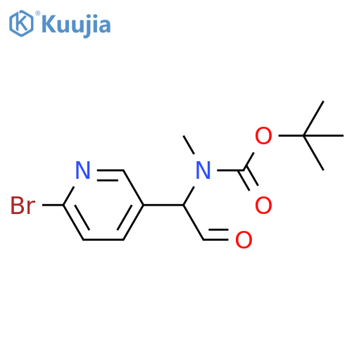 tert-butyl N-1-(6-bromopyridin-3-yl)-2-oxoethyl-N-methylcarbamate structure