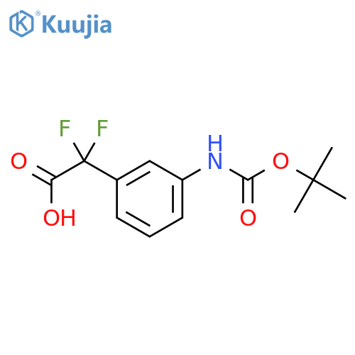 2-(3-{(tert-butoxy)carbonylamino}phenyl)-2,2-difluoroacetic acid structure