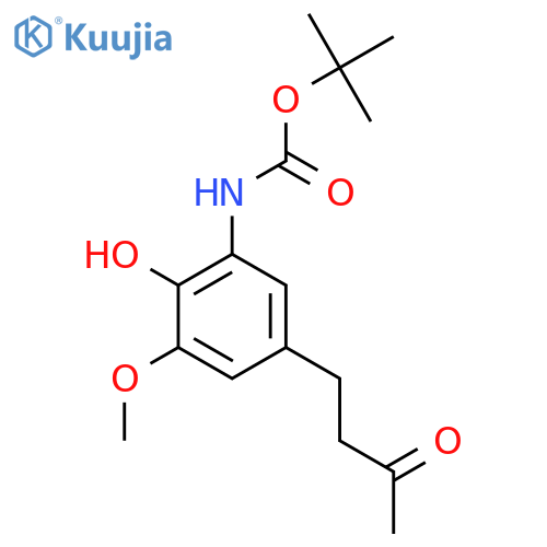 tert-butyl N-2-hydroxy-3-methoxy-5-(3-oxobutyl)phenylcarbamate structure