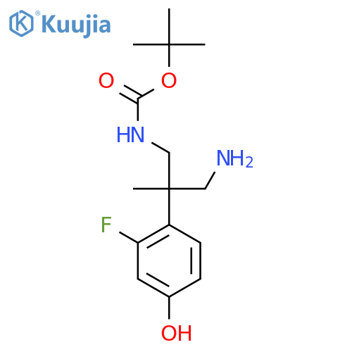 tert-butyl N-3-amino-2-(2-fluoro-4-hydroxyphenyl)-2-methylpropylcarbamate structure