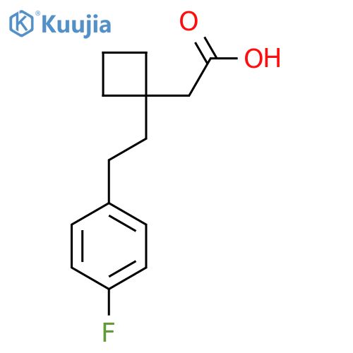 2-{1-2-(4-fluorophenyl)ethylcyclobutyl}acetic acid structure