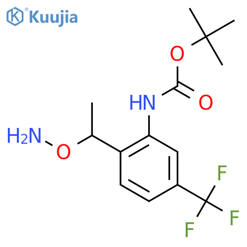 tert-butyl N-{2-1-(aminooxy)ethyl-5-(trifluoromethyl)phenyl}carbamate structure