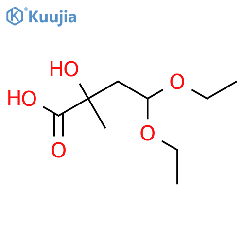 4,4-diethoxy-2-hydroxy-2-methylbutanoic acid structure