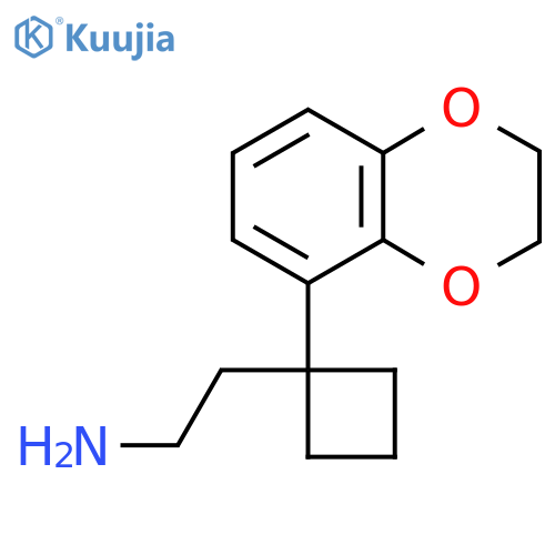2-1-(2,3-dihydro-1,4-benzodioxin-5-yl)cyclobutylethan-1-amine structure