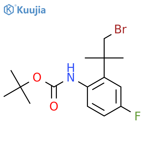 tert-butyl N-2-(1-bromo-2-methylpropan-2-yl)-4-fluorophenylcarbamate structure