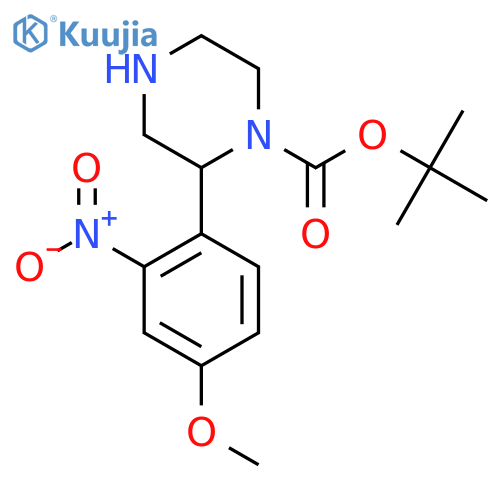 tert-butyl 2-(4-methoxy-2-nitrophenyl)piperazine-1-carboxylate structure