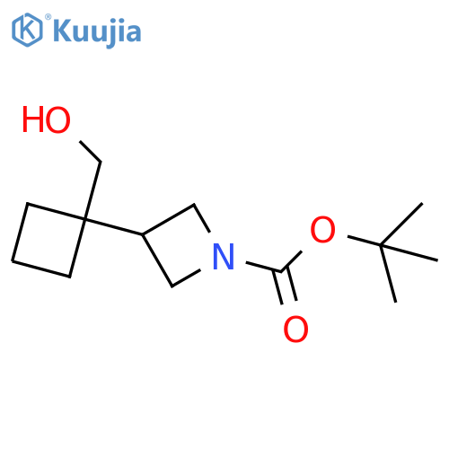 tert-butyl 3-1-(hydroxymethyl)cyclobutylazetidine-1-carboxylate structure