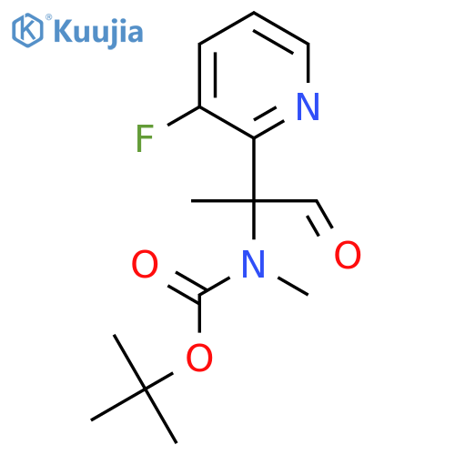 tert-butyl N-2-(3-fluoropyridin-2-yl)-1-oxopropan-2-yl-N-methylcarbamate structure