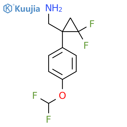 {1-4-(difluoromethoxy)phenyl-2,2-difluorocyclopropyl}methanamine structure