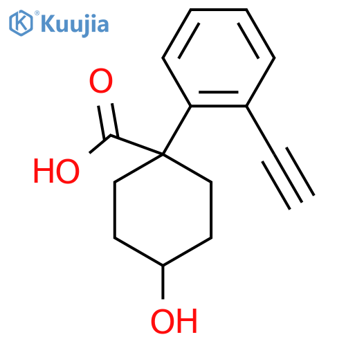 1-(2-ethynylphenyl)-4-hydroxycyclohexane-1-carboxylic acid structure