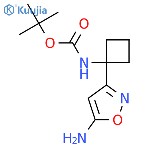 tert-butyl N-1-(5-amino-1,2-oxazol-3-yl)cyclobutylcarbamate structure