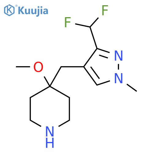 4-{3-(difluoromethyl)-1-methyl-1H-pyrazol-4-ylmethyl}-4-methoxypiperidine structure