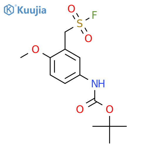 tert-butyl N-{3-(fluorosulfonyl)methyl-4-methoxyphenyl}carbamate structure