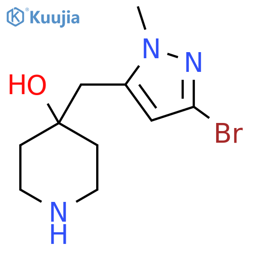 4-(3-bromo-1-methyl-1H-pyrazol-5-yl)methylpiperidin-4-ol structure