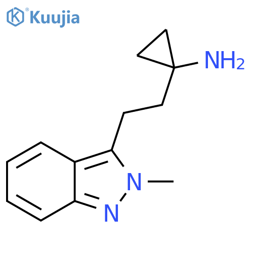 1-2-(2-methyl-2H-indazol-3-yl)ethylcyclopropan-1-amine structure