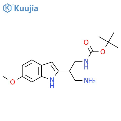 tert-butyl N-3-amino-2-(6-methoxy-1H-indol-2-yl)propylcarbamate structure