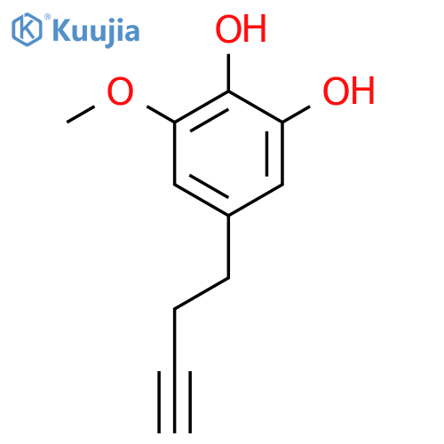 5-(but-3-yn-1-yl)-3-methoxybenzene-1,2-diol structure