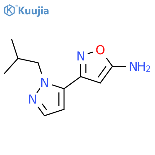 3-1-(2-methylpropyl)-1H-pyrazol-5-yl-1,2-oxazol-5-amine structure