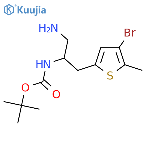 tert-butyl N-1-amino-3-(4-bromo-5-methylthiophen-2-yl)propan-2-ylcarbamate structure