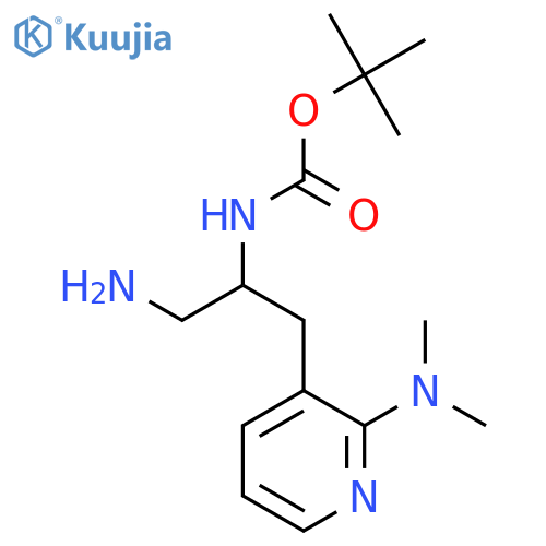 tert-butyl N-{1-amino-3-2-(dimethylamino)pyridin-3-ylpropan-2-yl}carbamate structure