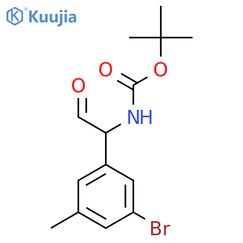tert-butyl N-1-(3-bromo-5-methylphenyl)-2-oxoethylcarbamate structure
