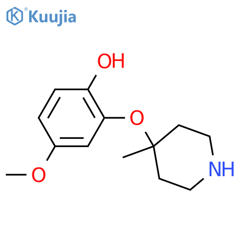 4-methoxy-2-(4-methylpiperidin-4-yl)oxyphenol structure