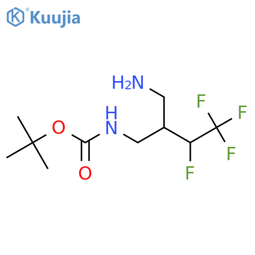 tert-butyl N-[2-(aminomethyl)-3,4,4,4-tetrafluorobutyl]carbamate structure