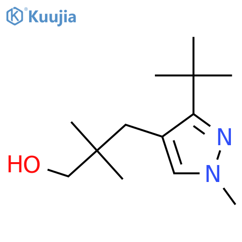 3-(3-tert-butyl-1-methyl-1H-pyrazol-4-yl)-2,2-dimethylpropan-1-ol structure