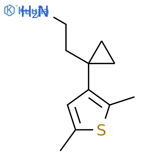 2-1-(2,5-dimethylthiophen-3-yl)cyclopropylethan-1-amine structure